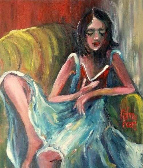 Relaxing with my little Red Book! 320 x 380 mm Melany Koen