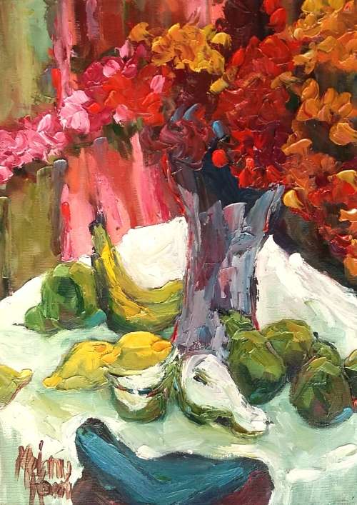 Snapdragons, lemons & pears! 250 x 360 mm Melany Koen