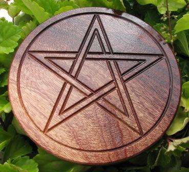 Altar Tile - Pentacle - African Mahogany
