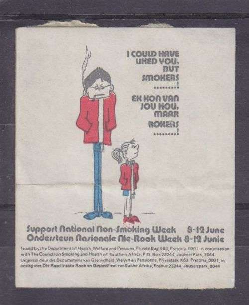 LABEL ++ "I COULD HAVE LIKED YOU, BUT SMOKERS ....." ++ SEE SCAN BELOW