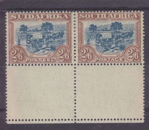 1930 ++ "DEF ISSUE ++ 2/6 BLUE & BROWN ++ MARG PAIR ++ MHL ++ C/V R250 ++ SACC 50a