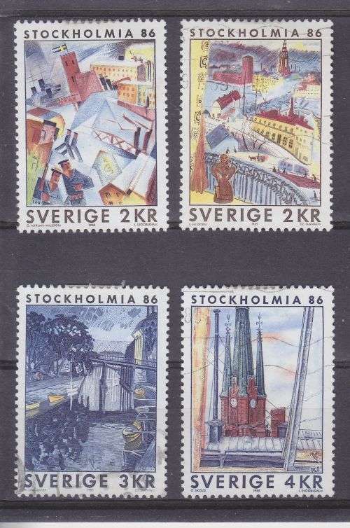 SWEDEN ++ 1985 ++ "STOCHOLMIA STAMP EXHIBITION" ++ SET OF 4 ++ VFU ++ C/V R80 ++ SG 1252-1255