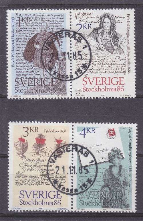SWEDEN ++ 1984 ++ "STOCKHOLMIA STAMP EXHIBITION" SET OF 4 ++ FU ++ C/V R58 ++ SG 1199-1202