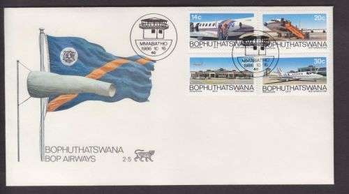 FDC 2.5 ++ 1986 ++ "BOP AIRWAYS" ++ SEE SCAN BELOW