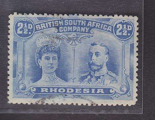 1910 ++ "DOUBLE HEADS" ++ 2 1/2d DULL BLUE (PERF 14) ++ FU ++ SACC 132