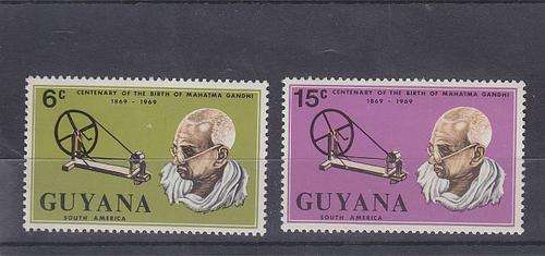 GUYANA ++ 1969 ++ "BIRTH CENT OF MAHATMA GANDHI ++ SET OF 2 ++ MHL ++ SG 509-510