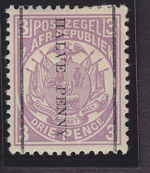 1885 ++ SURCHARGE ++ "HALVE PENNY" IN BLACK ON 3d ++ MHVL - SEE BELOW ++ SACC 197