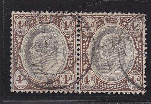 1903 ++ KE VII ++ 4d BLACK & BROWN ++ PAIR FU ++ SACC 255