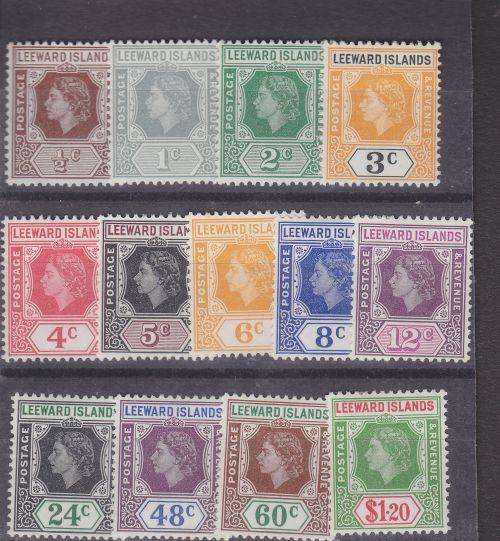 LEEWARD ISLANDS ++ QE II ++ DEF ISSUE SHORT SET - SEE BELOW ++ MHL ++ SG 126-138