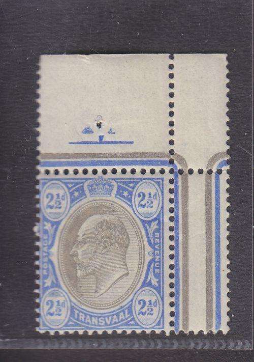 1902 ++ KE VII ++ 2 1/2d BLACK & BLUE (CROWN CA) ++ GUTTER MARG MNH - SEE SCANS BELOW ++ SACC 253
