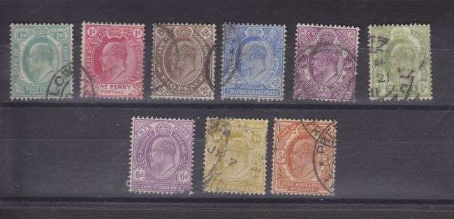 1902 ++ KE VII ++ "DEF ISSUE" ++ SET OF 9 ++ FU - SEE BELOW ++ SACC 65-73