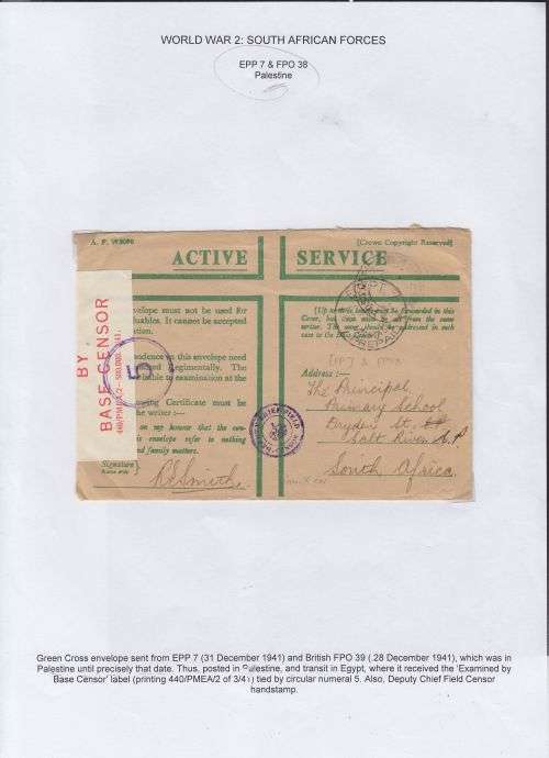 1941 ++ "POSTAL HISTORY" ++ WW II ++ GREEN CROSS ENVELOPE ++ SEE & READ BELOW
