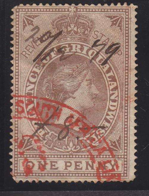 REVENUE ++ 1879 ++ 1d BROWN ++ FU - SEE SCAN BELOW ++ BT 60