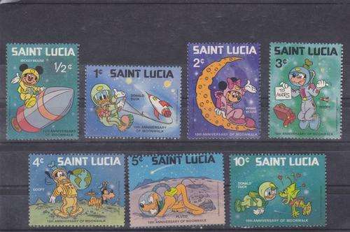 1980 ++ "10th ANNIV OF MOON FLIGHT - DISNEY" ++ SHORT SET OF 7 ++ MHL ++ SG 524-530