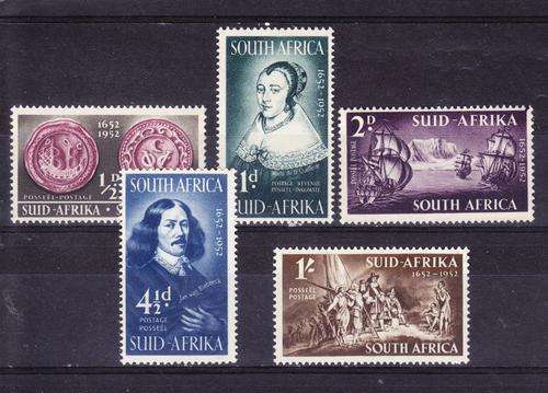 1952 ++ "TRICENT OF VAN RIEBEECK" ++ SET OF 5 ++ MHL ++ SACC 135-139