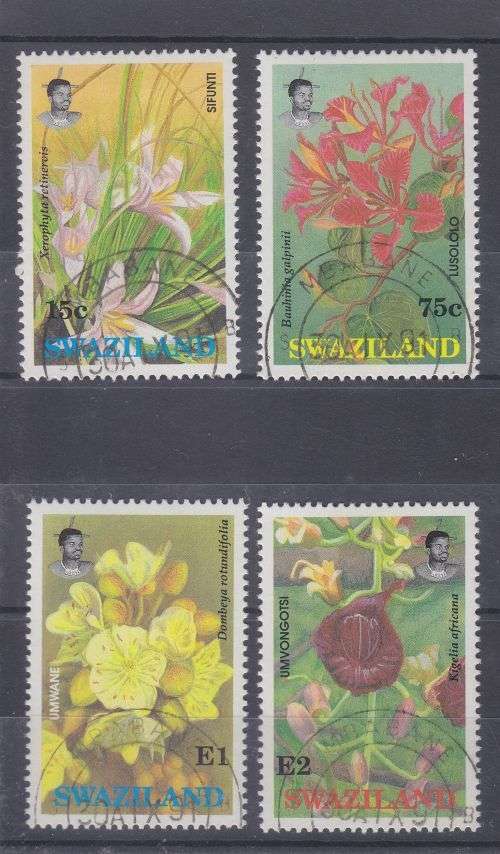 1991 ++ "INDIGENOUS FLOWERS" ++ SET OF 4 ++ VFU ++ C/V R85 ++ SG 594-597