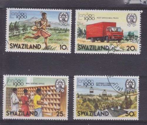 1980 ++ "LONDON 1980 - INT STAMP EXH" ++ SET OF 4 ++ FU ++ SG 355-358