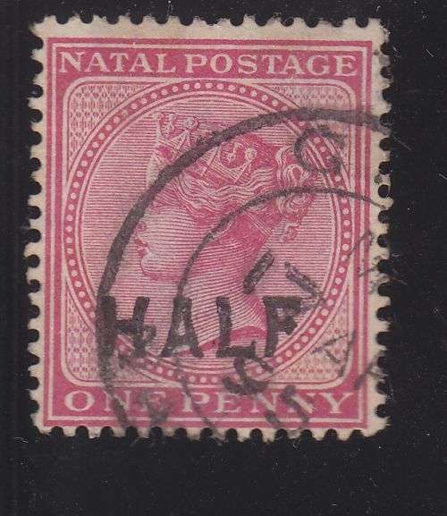 1895 ++ QV ++ "SURCHARGE - HALF" ON 1d ROSE ++ FU ++ SACC 108