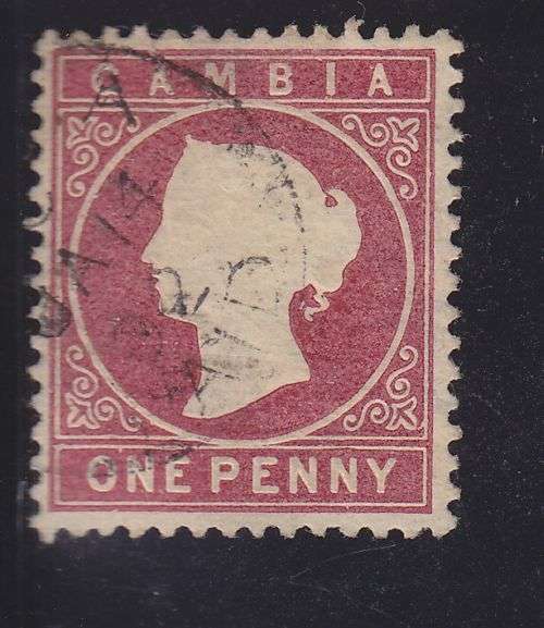 GAMBIA ++ 1886 ++ QV ++ 1d RED ++ FU ++ C/V R200 ++ SG 23 (S)