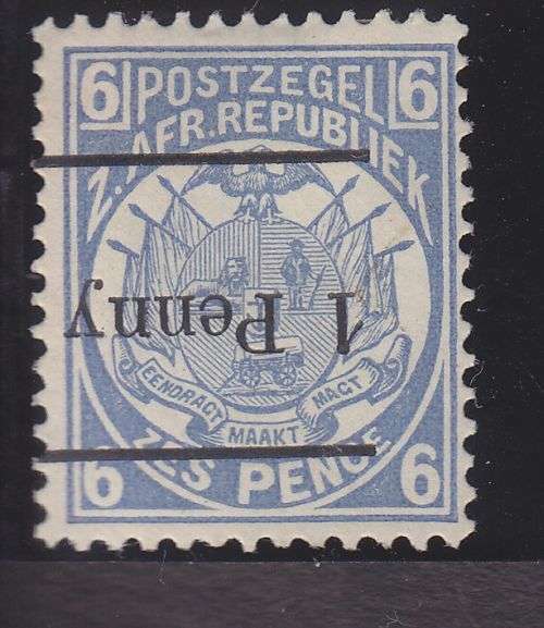 1893 ++ "INV. SURCHARGE - 1 PENNY" ON 6d (13 1/2mm) ++ MH ++ SACC 202aa