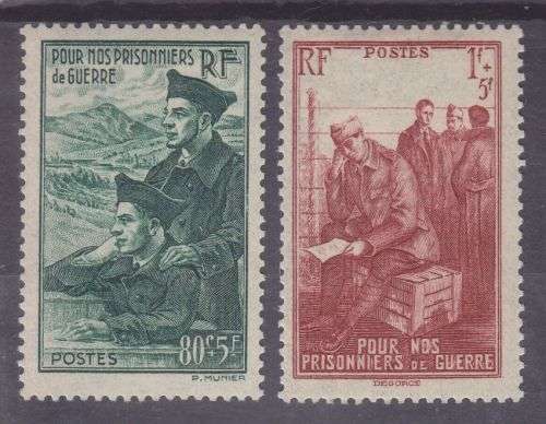 FRANCE ++ 1941 ++ "PRISONERS OF WAR FUND" ++ SET OF 2 ++ MH ++ C/V R48 ++ SG 696-697