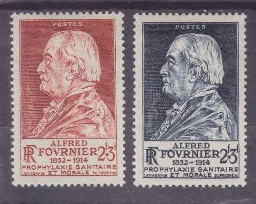 FRANCE ++ 1946 ++ "PROPHYLAXIS FUND - ALFRED FOURNIER" ++ SET OF 2 ++ MH ++ SG 960-961