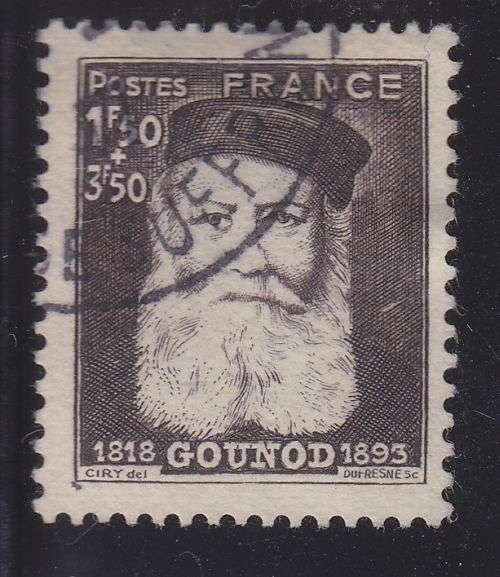 FRANCE ++ 1944 ++ "50th DEATH ANNIV OF GOUNOD" (COMPOSER) ++ FU ++ SG 812