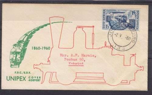 FDC ++ 1960 ++ "CENTENARY OF S.A. RAILWAYS" ++ SEE SCAN BELOW