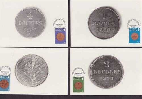 GUERNSEY ++ 1979 ++ "COINS" ++ SHORT SET OF 16 ++ 1st DAT PMK ++ SEE SCANS BELOW