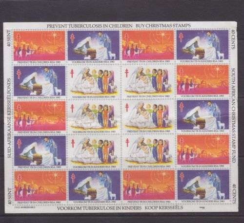 1983 ++ "S.A. CHRISTMAS STAMPS" ++ COMPLETE SHEET - SEE SCAN BELOW