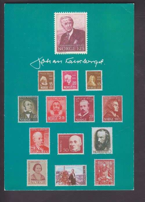 NORWAY ++ POST CARD ++ "AUTHORS ON STAMPS" ++ MINT ++ SEE BELOW