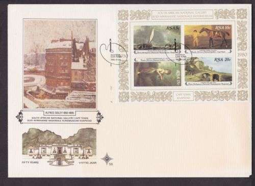FDC S 6 ++ 1980 ++ "NATIONAL ART GALLERY" ++ MIN SHEET ++ SEE SCAN BELOW
