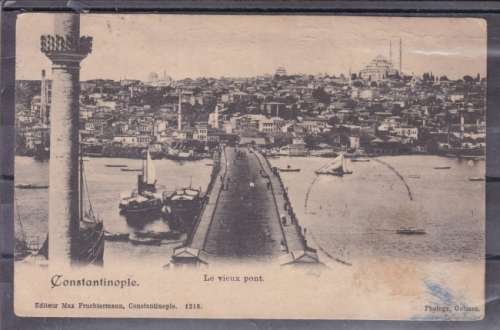 TURKEY ++ POST CARD ++ "COSTANTINOPLE" ++ MINT (STAMP REMOVED FROM FRONT) ++ SEE BELOW