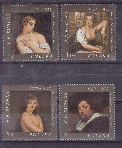 POLAND ++ 1977 ++ "400th BIRTH ANN OF PETER PAUL RUBENS" ++ SET OF 4 ++ MH ++ SG 2484-87