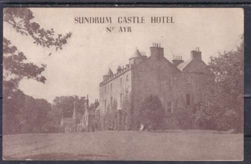 SCOTLAND ++ POST CARD ++ "SUNDRUM CASTLE HOTEL - AYR" ++ FU ++ SEE SCANS BELOW