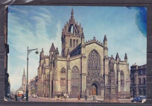 SCOTLAND ++ POST CARD ++ 1964 ++ "ST GILES CATHEDRAL - EDINBURGH" ++ FU TO CT ++ SEE BELOW