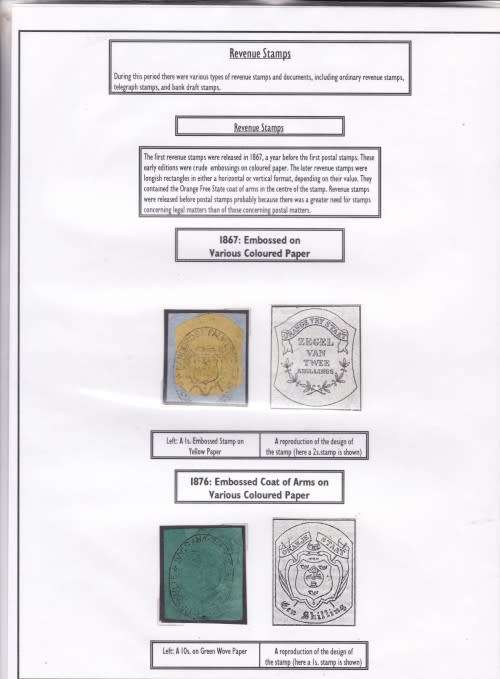 REVENUE, 1867-76, 1s (YELLOW)AND 1Os (GREEN), SEE SCAN BELOW