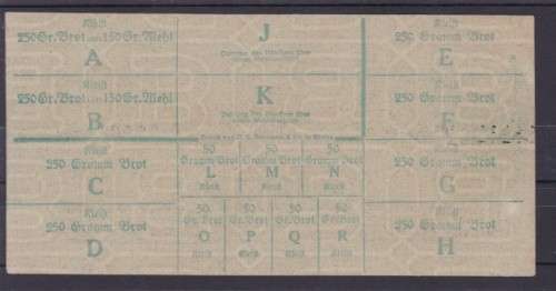 GERMANY, INFLATION PERIOD, `BROTKARTE` VOUCHER FOR BREAD AND FLOUR, MINT, SEE SCANS BELOW