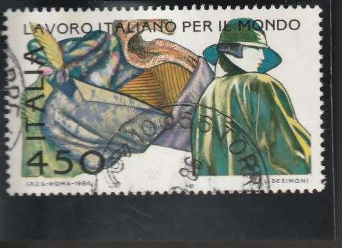 ITALY, 1986, ITALIAN WORK FOR THE WORLD, 450L, USED, SG 1937