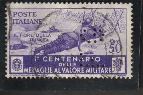 ITALY, 1934, MILITARY MEDAL CENT., 50c, VIOLET, USED, SG 429