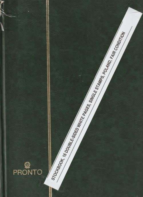 STOCKBOOK, 16 DOUBLE-SIDED WHITE PAGES, SINGLE STAMPS, POLAND,  ALBUM FAIR CONDITION