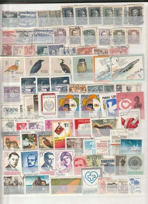 STOCKBOOK, 16 DOUBLE-SIDED WHITE PAGES, SINGLE STAMPS, POLAND,  ALBUM FAIR CONDITION