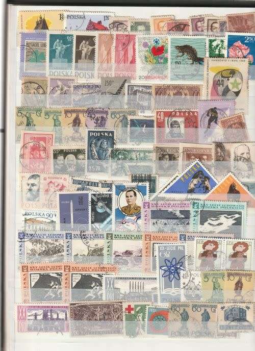 STOCKBOOK, 16 DOUBLE-SIDED WHITE PAGES, SINGLE STAMPS, POLAND,  ALBUM FAIR CONDITION