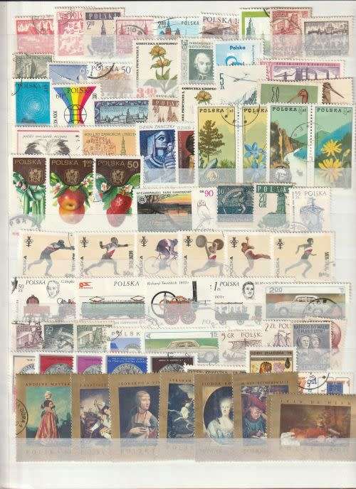 STOCKBOOK, 16 DOUBLE-SIDED WHITE PAGES, SINGLE STAMPS, POLAND,  ALBUM FAIR CONDITION