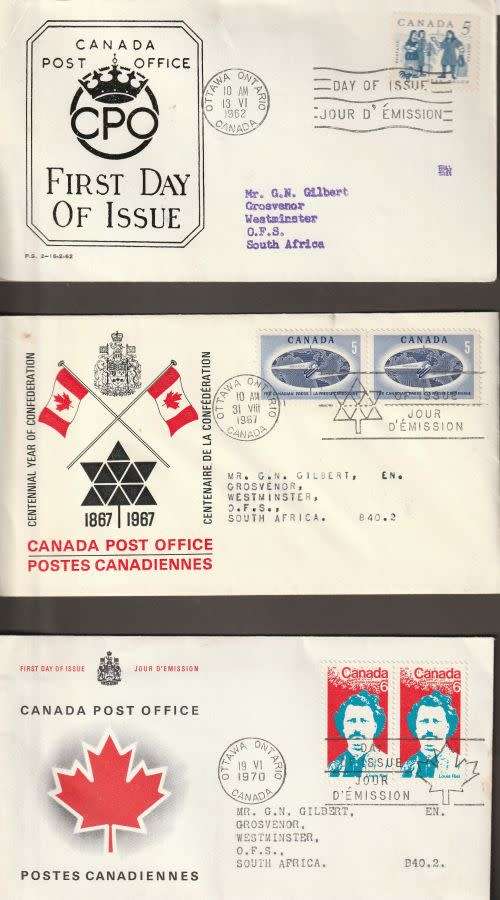 CANADA, FDC X 74, 1962-1970, USED, SOLD AS 1