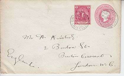 1901 ++ ENV WITH EMBOSSED 1d & UPRATED 1d "HOPE STANDING" POSTED 10 FE 01 TO LONDON ++ SEE BELOW