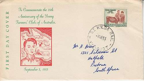 1953 ++ FDC ++ "YOUNG FARMERS CLUBS"