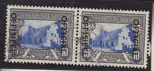 1950-54 + OFFISIEEL/OFFICIAL + 10s BLUE & CHARCOAL + FU BUT CREASES + C/V R3500 + SACC 49 + SEE BELO
