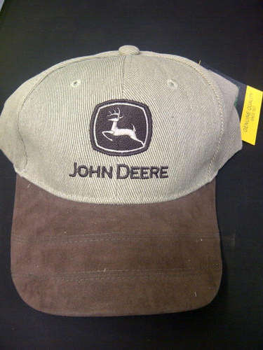 JOHN DEERE LIGHT BROWN TOP DARK BROWN CAP