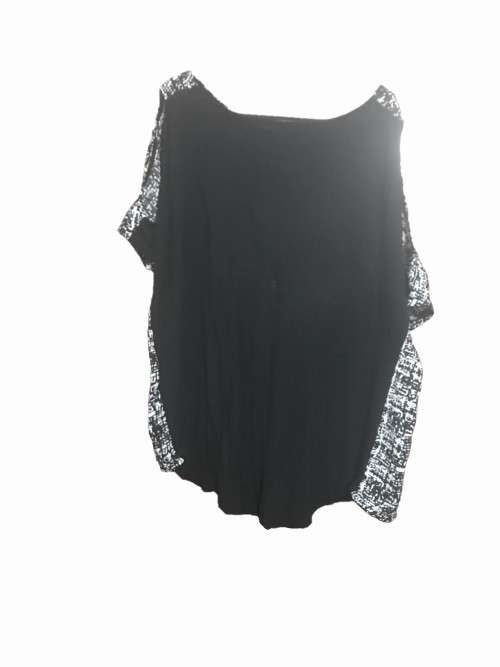 Size LARGE black and white top